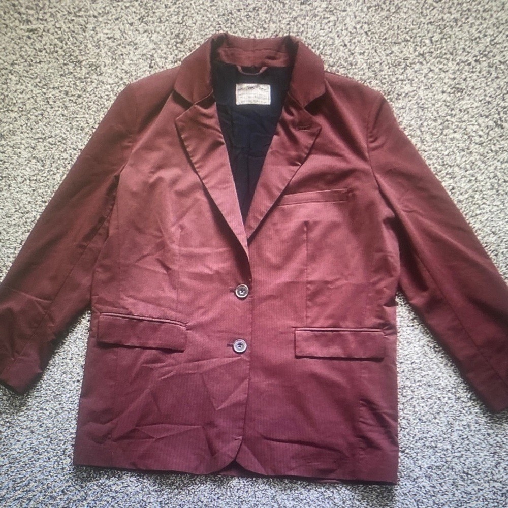 We The Free Burgundy Corduroy Blazer